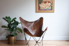 DIY leather butterfly chair