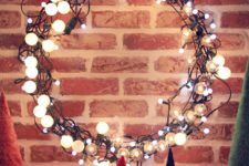 DIY globe lights Christmas wreath