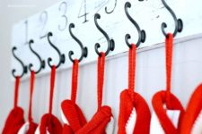 DIY numbered Christmas stocking hanger