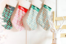 DIY lettered Christmas stocking hanger