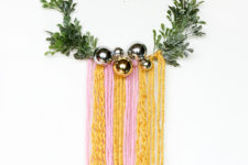 DIY modern wall hanging with ornaments