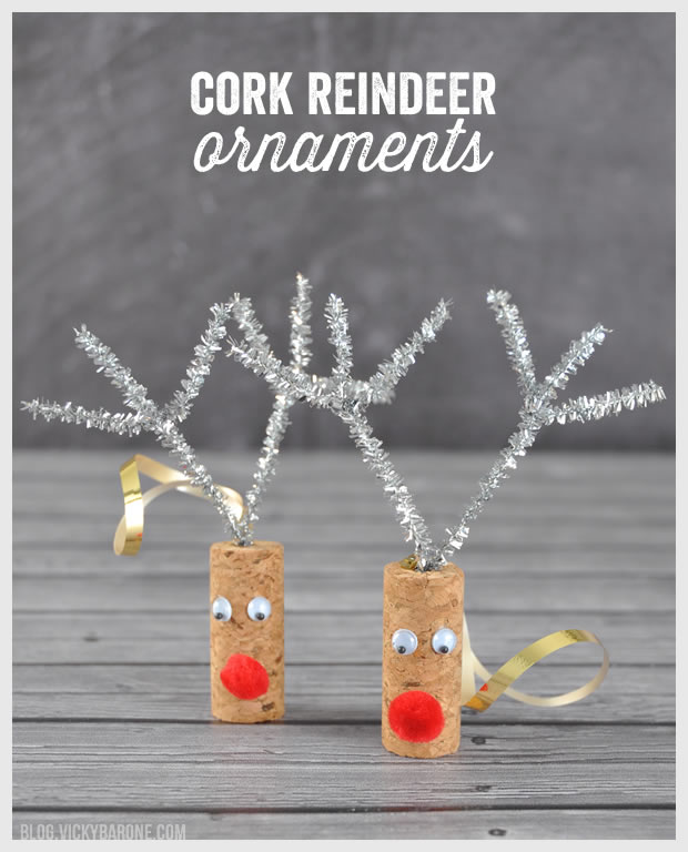 DIY cork reindeer ornaments (via blog.vickybarone.com)