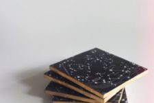 DIY tile constellation coasters