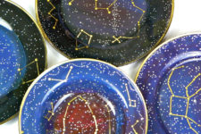 DIY bold constellation glass plates