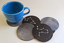 DIY chalkboard constellation coasters