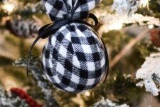 DIY plaid flannel Christmas ornaments