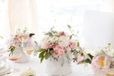 03 a chic tablescape with cream and pink blooms, with blush napkins and gilded touches