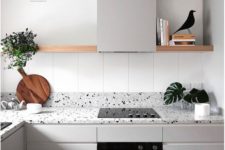 04 dove grey cabinets and light grey terrazzo with black and white spots