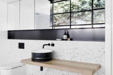 07 neutral terrazzo with grey spots looks very airy and modern interesting than just white surfaces