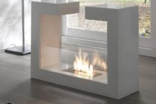 11 a modern and sophisticated ethanol fireplace with glass covers can be moved wherver you want