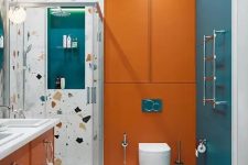 a lovely colorful bathroom design