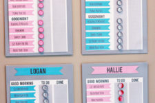 DIY IKEA hack chore chart with magnetic boards
