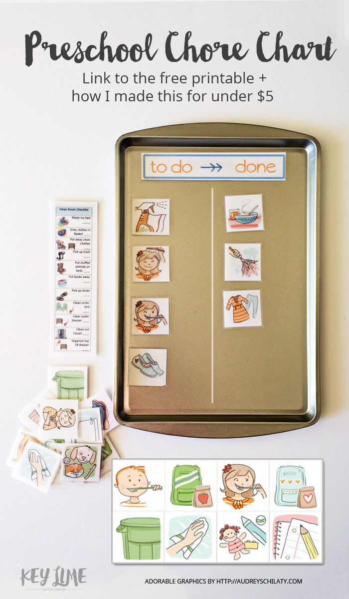 DIY preschool chore chart (via www.keylimedigitaldesigns.com)