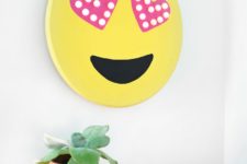 DIY emoji marquee with heart-shaped eyes