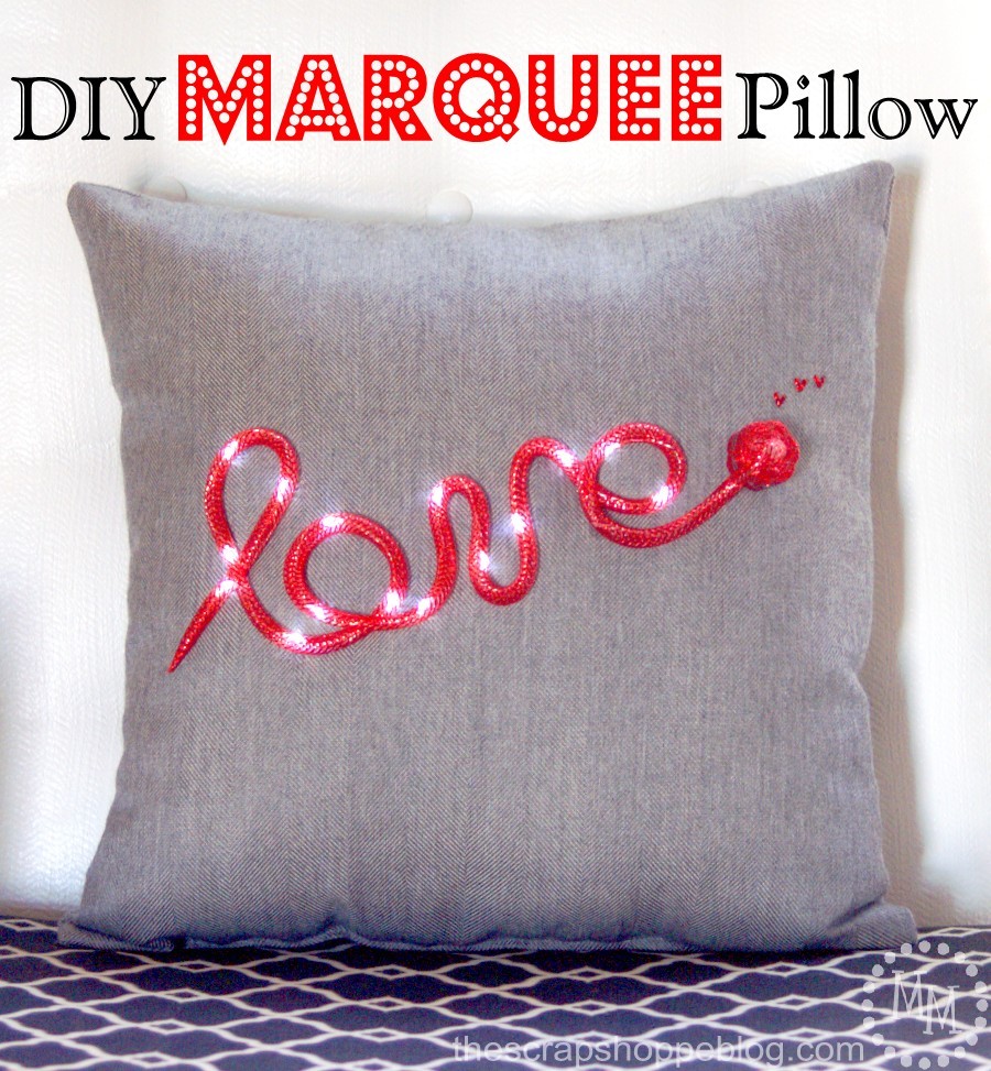 DIY marquee light pillow