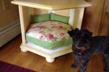 DIY old side table dog bed