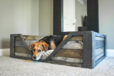 DIY industrial rustic dog bed