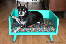 DIY mid-century modern dog bed
