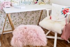 DIY IKEA hack faux fur stool