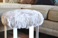 DIY faux fur stool