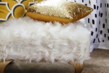 DIY faux fur bench and stool