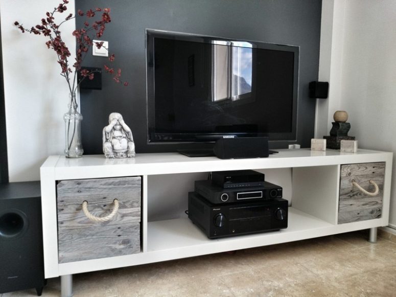 Diy Ikea Tv Stands And Units With S, Ikea Expedit Bookcase Entertainment Center