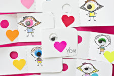 DIY eye Valentine’s Day cards