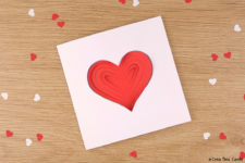 DIY simple papercut heart card for Valentine’s Day