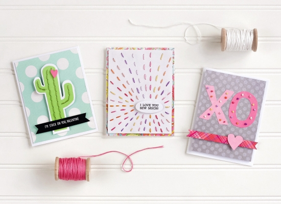 DIY embroidered cards in three different ways for Valentine's Day (via www.bhg.com)