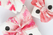 DIY Valentine’s Day watercolor fabric wraps