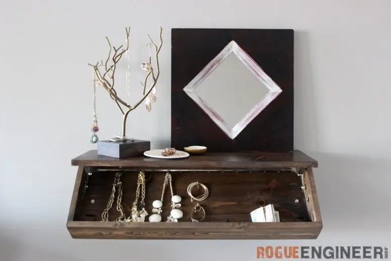 DIY floating shelf with a secret space (via rogueengineer.com)