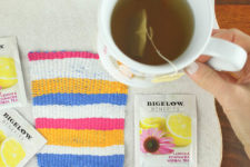 DIY colorful striped coasters with fringe