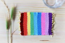 DIY colorful striped coasters