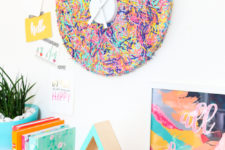 DIY colorful confetti clock