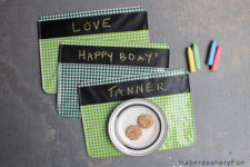 DIY chalkboard fabric placemats