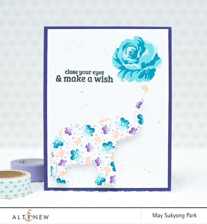 DIY floral elephant with a bloom card