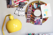 DIY donut pinboards with pompoms