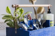 DIY vintage industrial utensil organizer