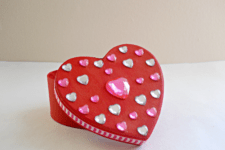 DIY heart-shaped box with heart gems
