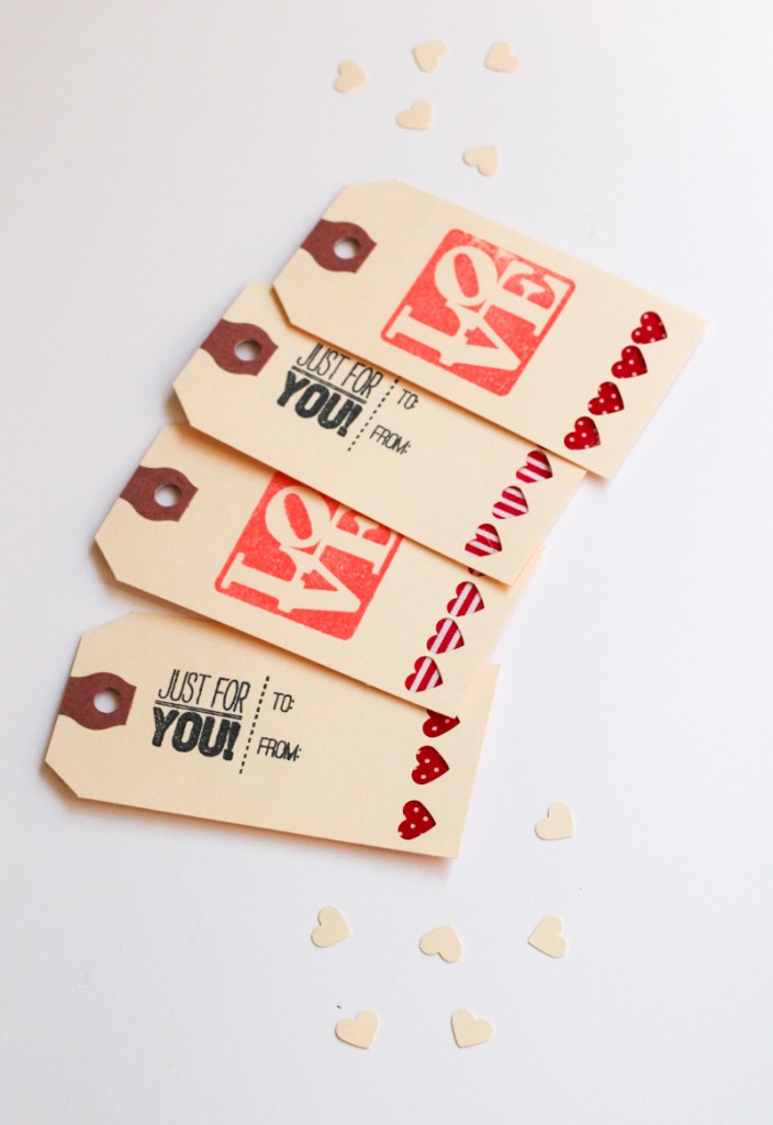 DIY Valentine's Day gift tags with fabric hearts (via thecraftedlife.com)