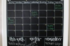 DIY vintage-styled chalkboard calendar
