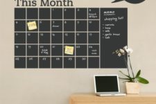 DIY large chalkboard calendar