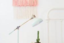 DIY woven hanging piece with extra texture and roving knots