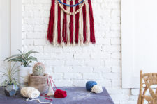 DIY woven patriotic wall hanging