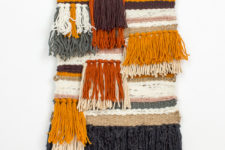 DIY weaving piece in earthy colors