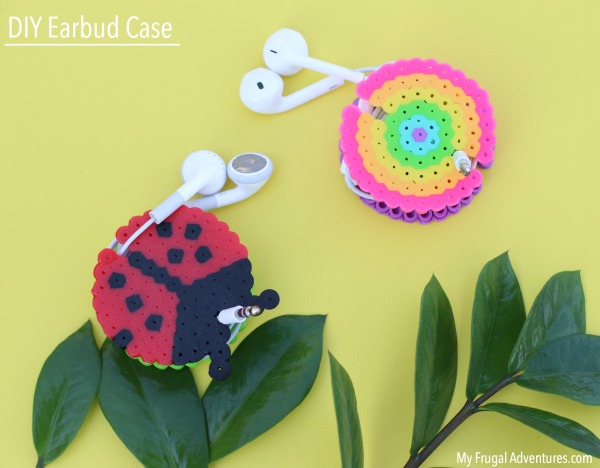 DIY perler beads ear bud holders for kids