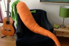 02 a colorful carrot pillow is useful for sleeping and just having fun with it