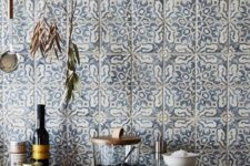 02 a modern kitchen will look outstanding with patterned Moroccan tiles on the wall