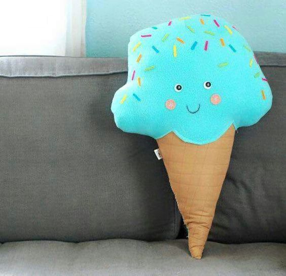 a colorful ice cream pillow is a cute addition to both an adult's and kid's space