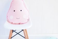 06 a pink pear cushion is delicate touch to a kid’s space